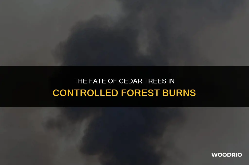 are cedar trees killed in controlled burn of woods