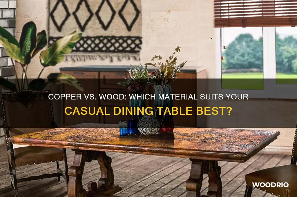 are copper or wood casual dining table