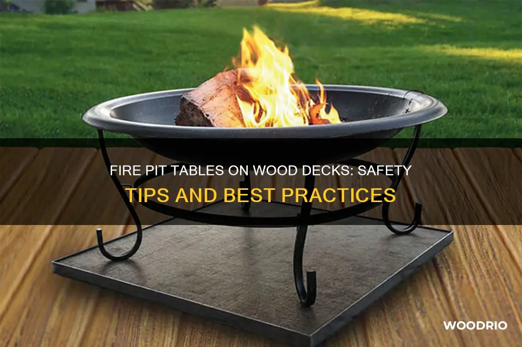 are fire pit tables safe on wood decks