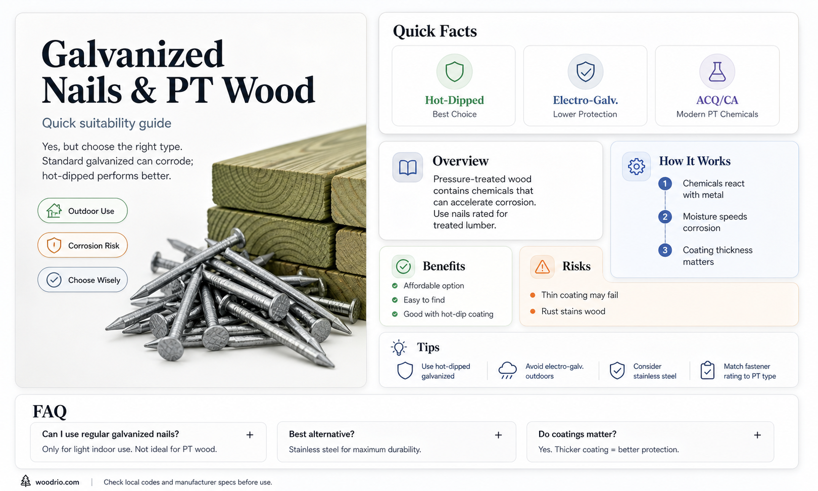 are galvanized nails ok for pressure treated wood