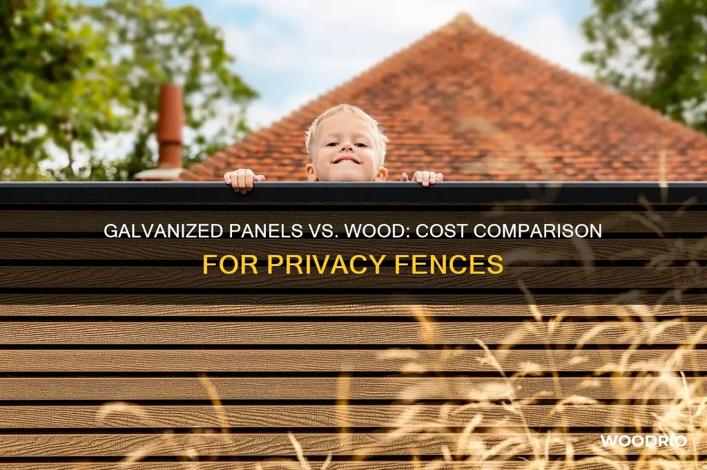 are galvanized panels cheaper than wood for privacy fence