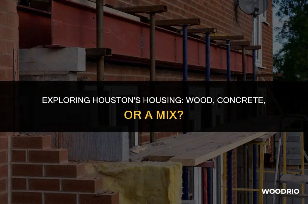 are houses in houston made from fully wood or concrete