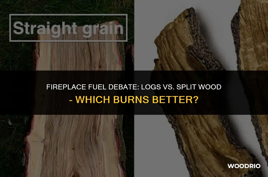 are logs or split wood best for fireplaces