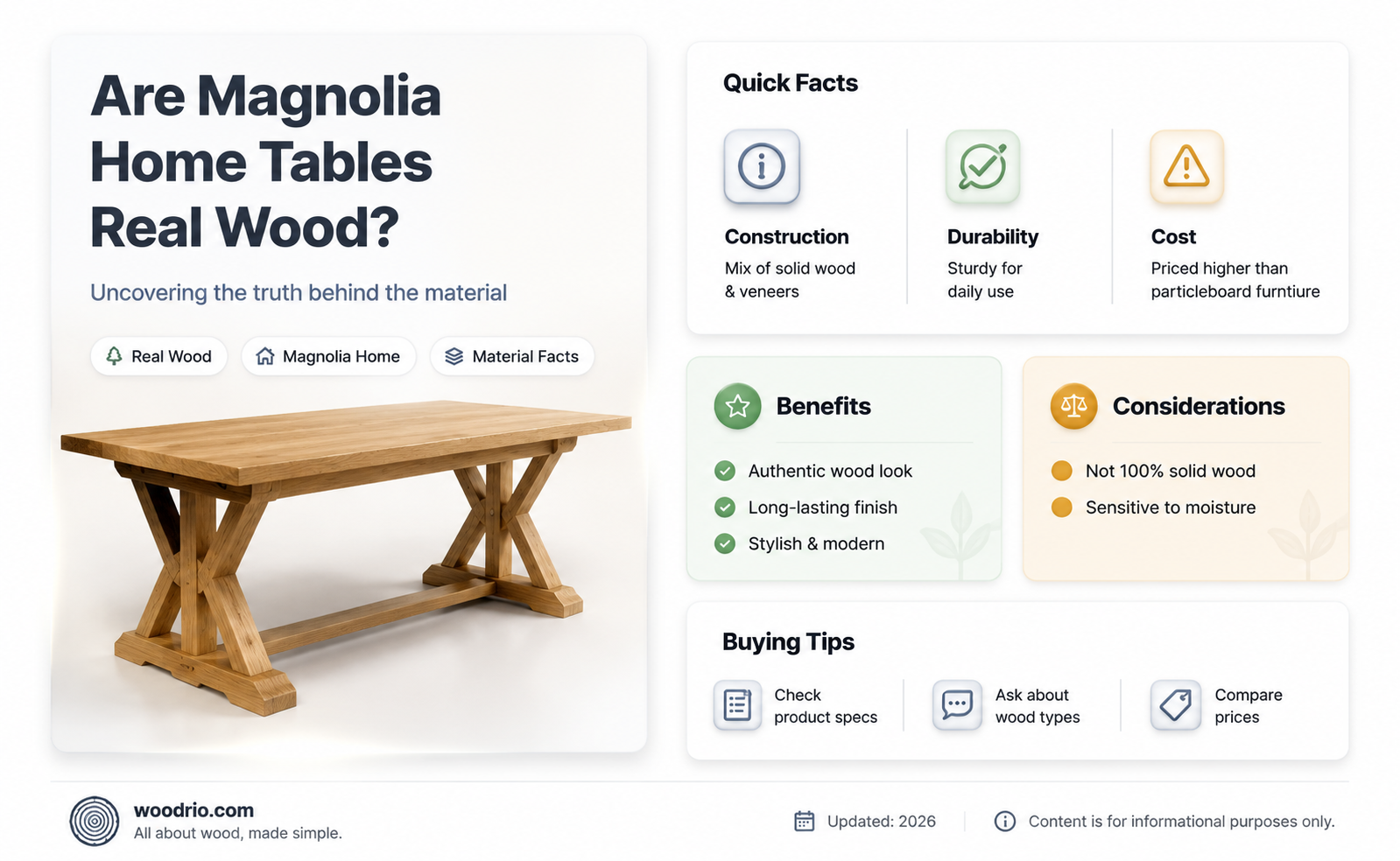 are magnolia home table real wood