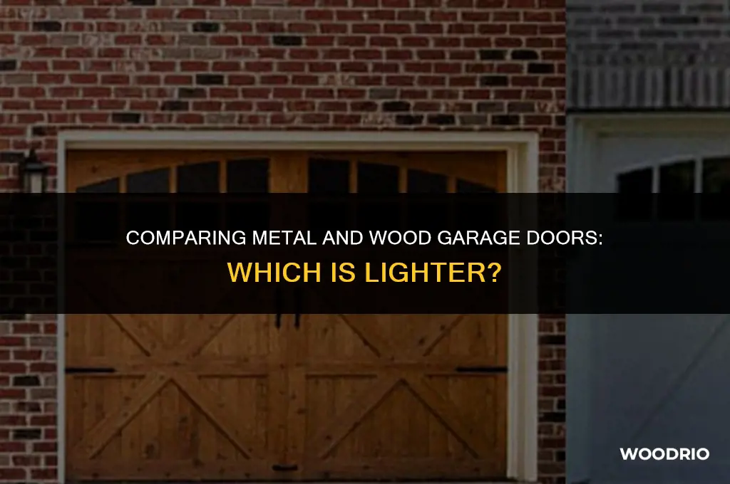 are metal garage doors lighter than wood