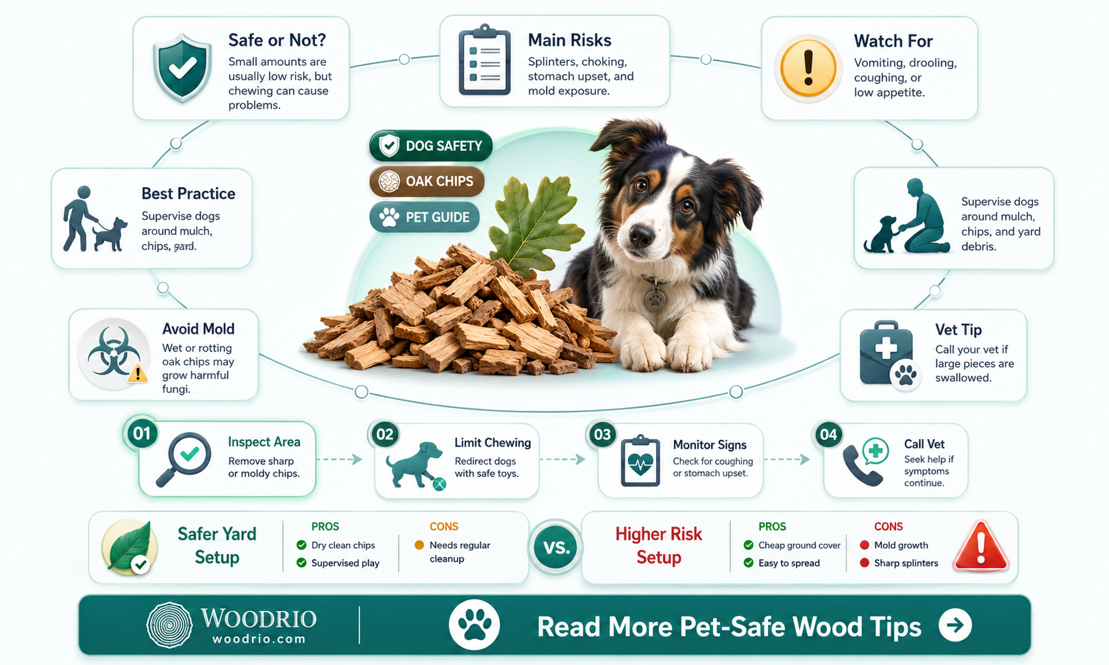 are oak wood chips good for dogs