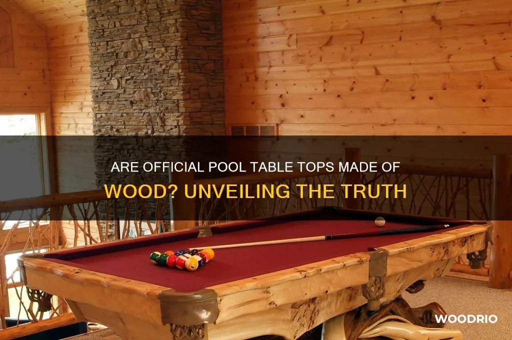 are official pool table tops wood