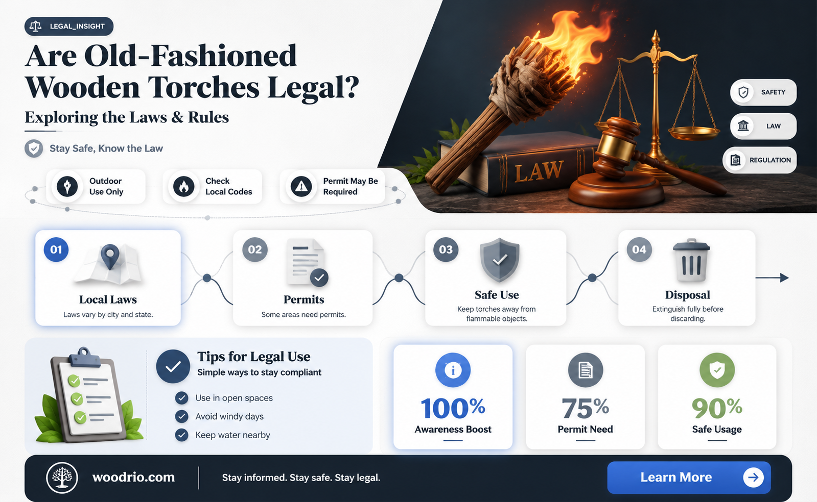 are old fashioned wooden torches leagal