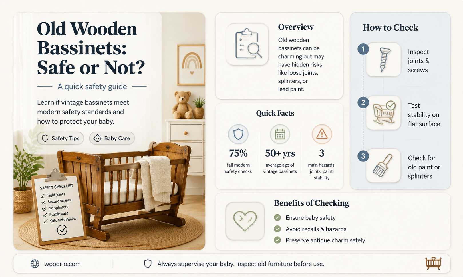 are old wooden bassinets safe