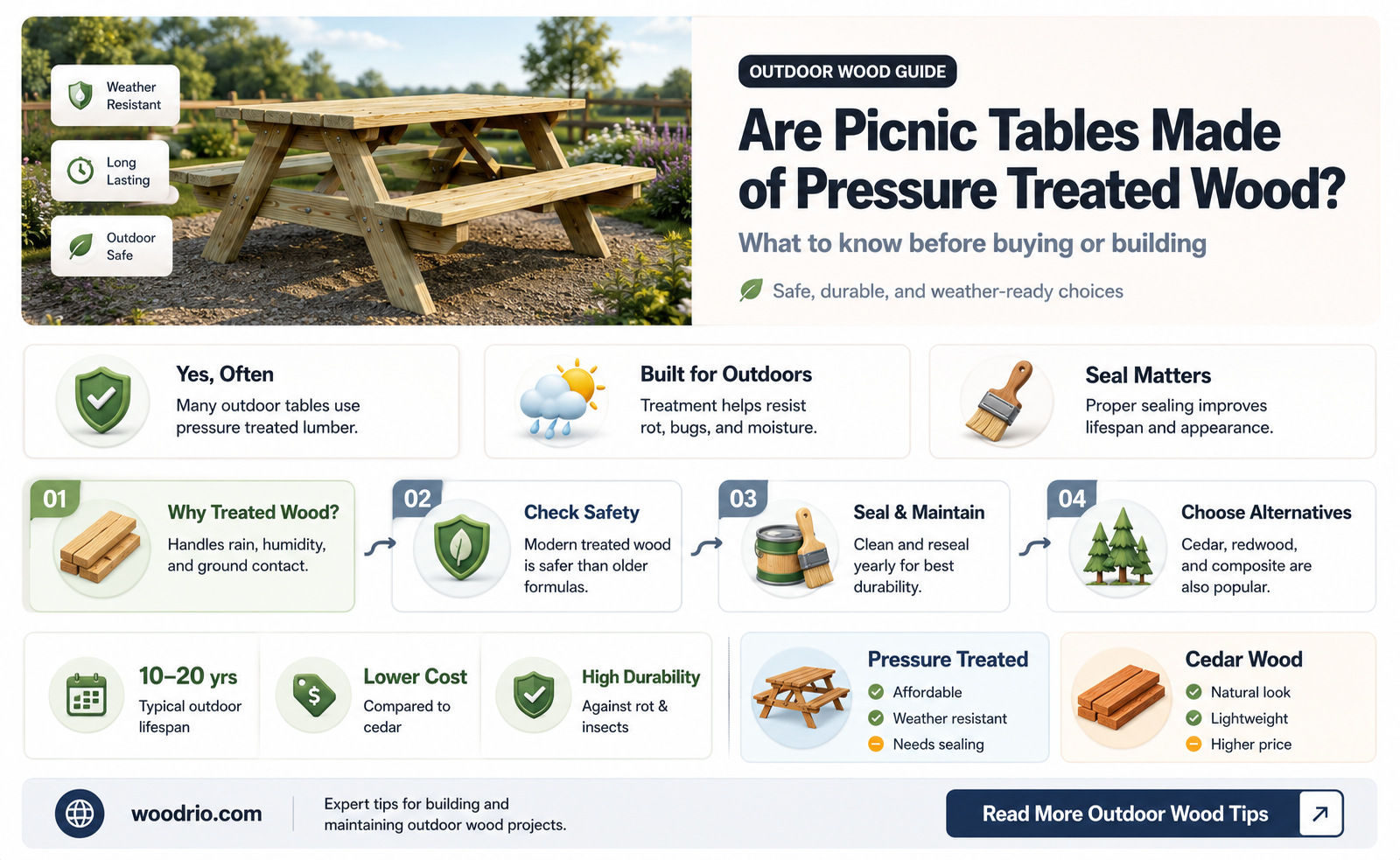 are picnic tables made of pressure treated wood
