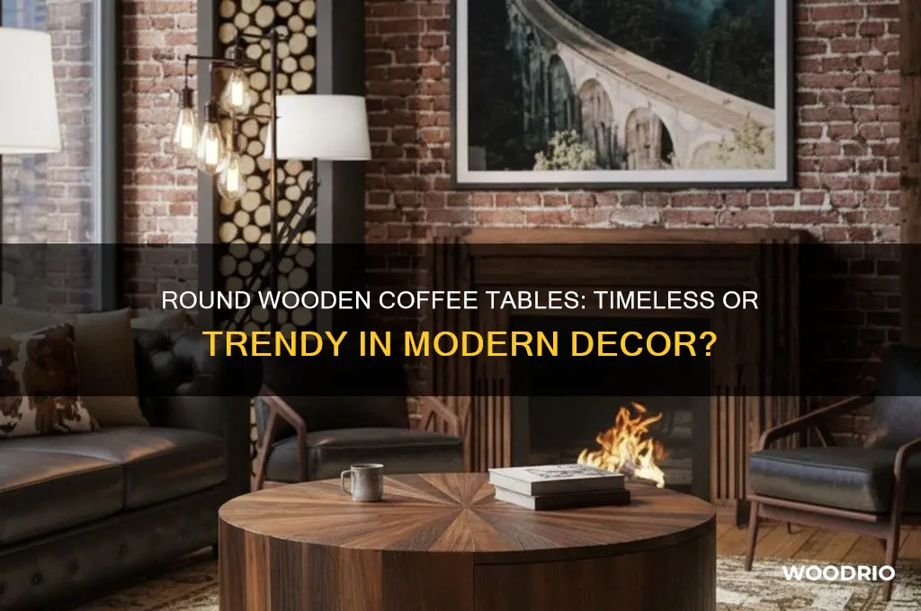 are round wooden coffee tables in style