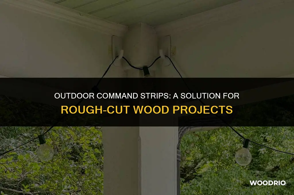 are there command strips for outside rough cut wood