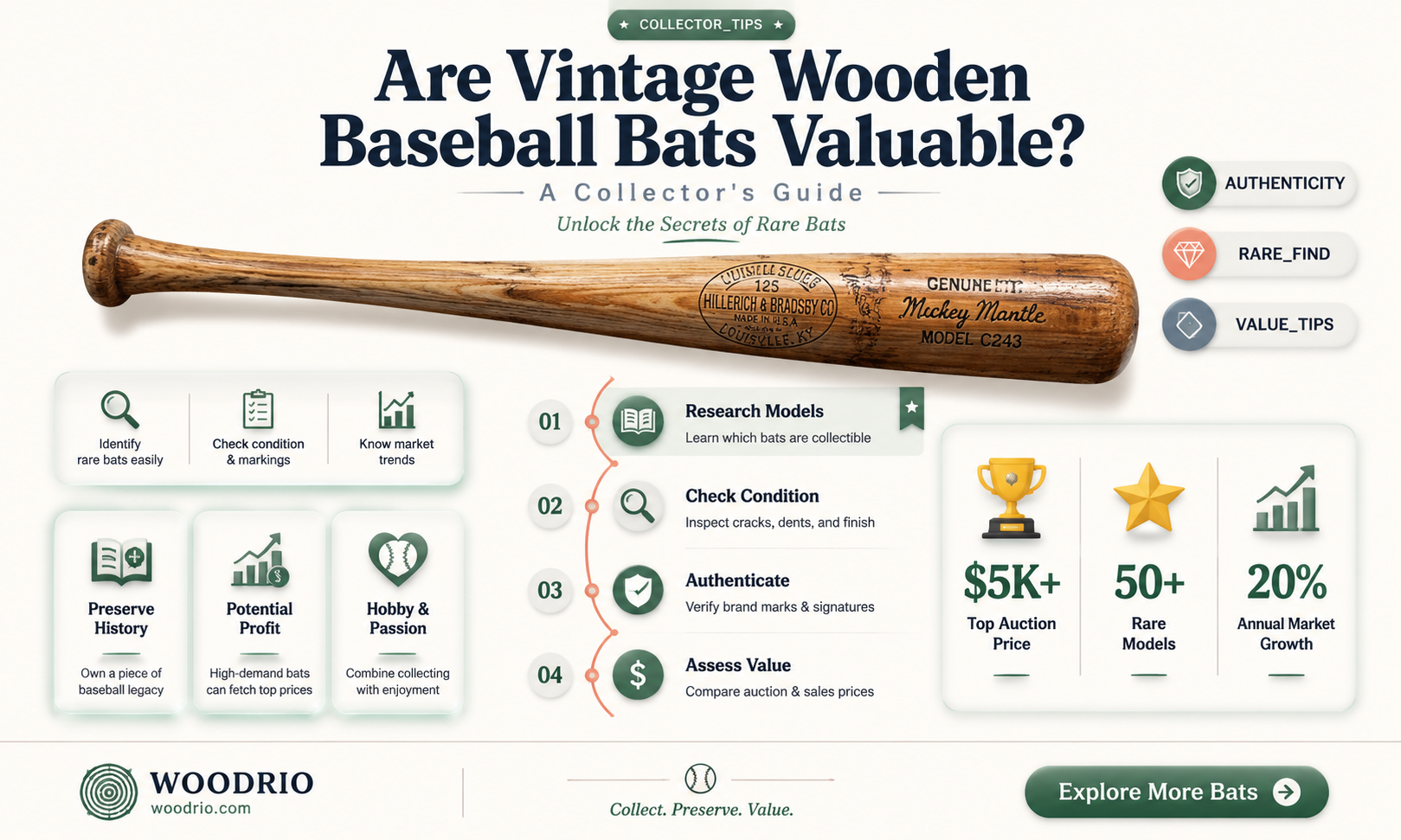 are old wooden baseball bats worth anything