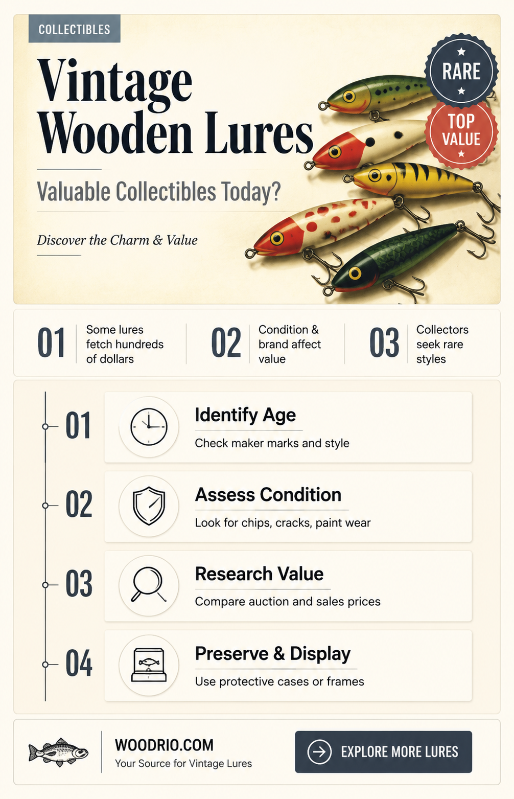 are old wooden fishing lures worth anything