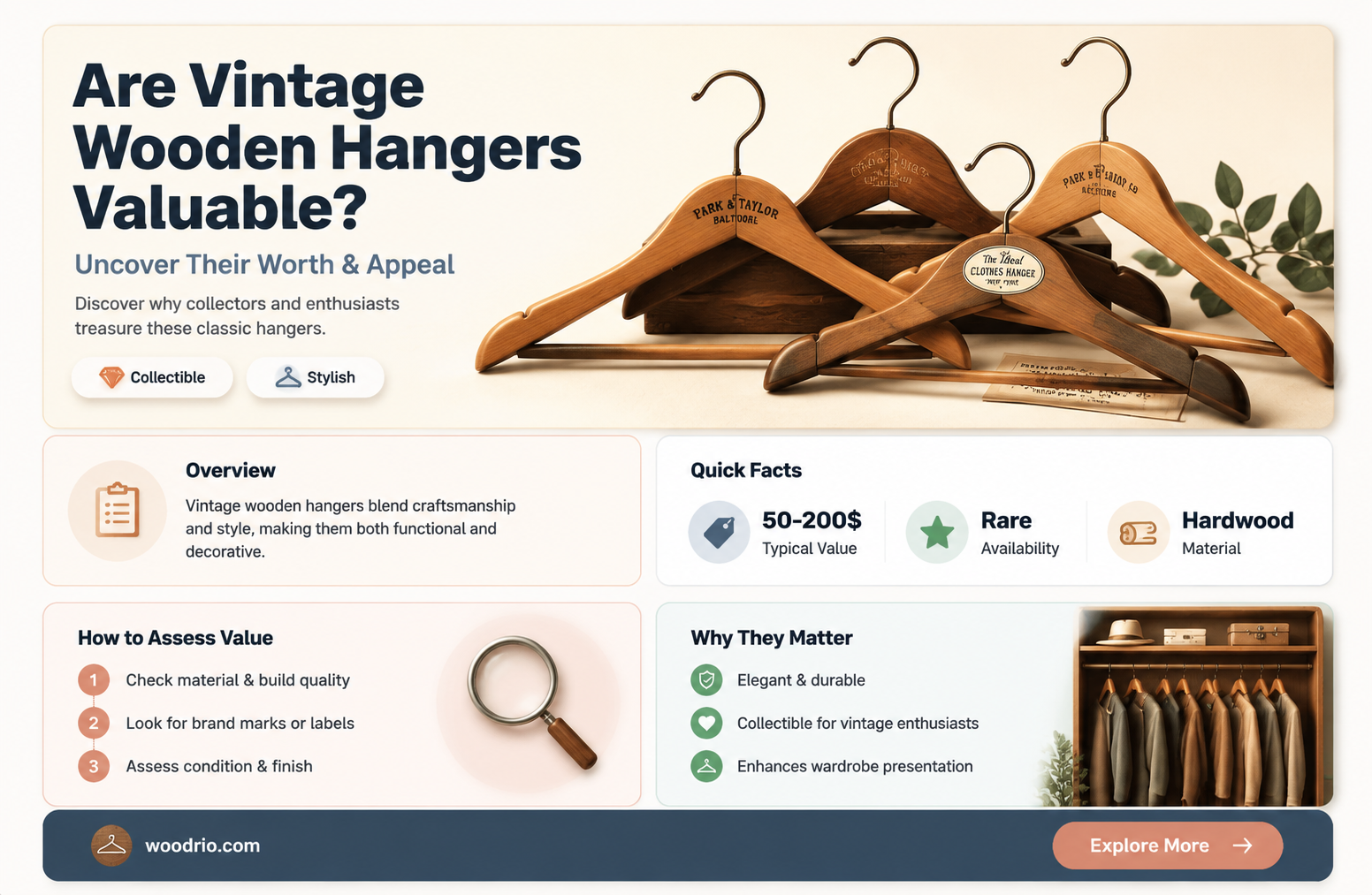 are old wooden hangers worth anything