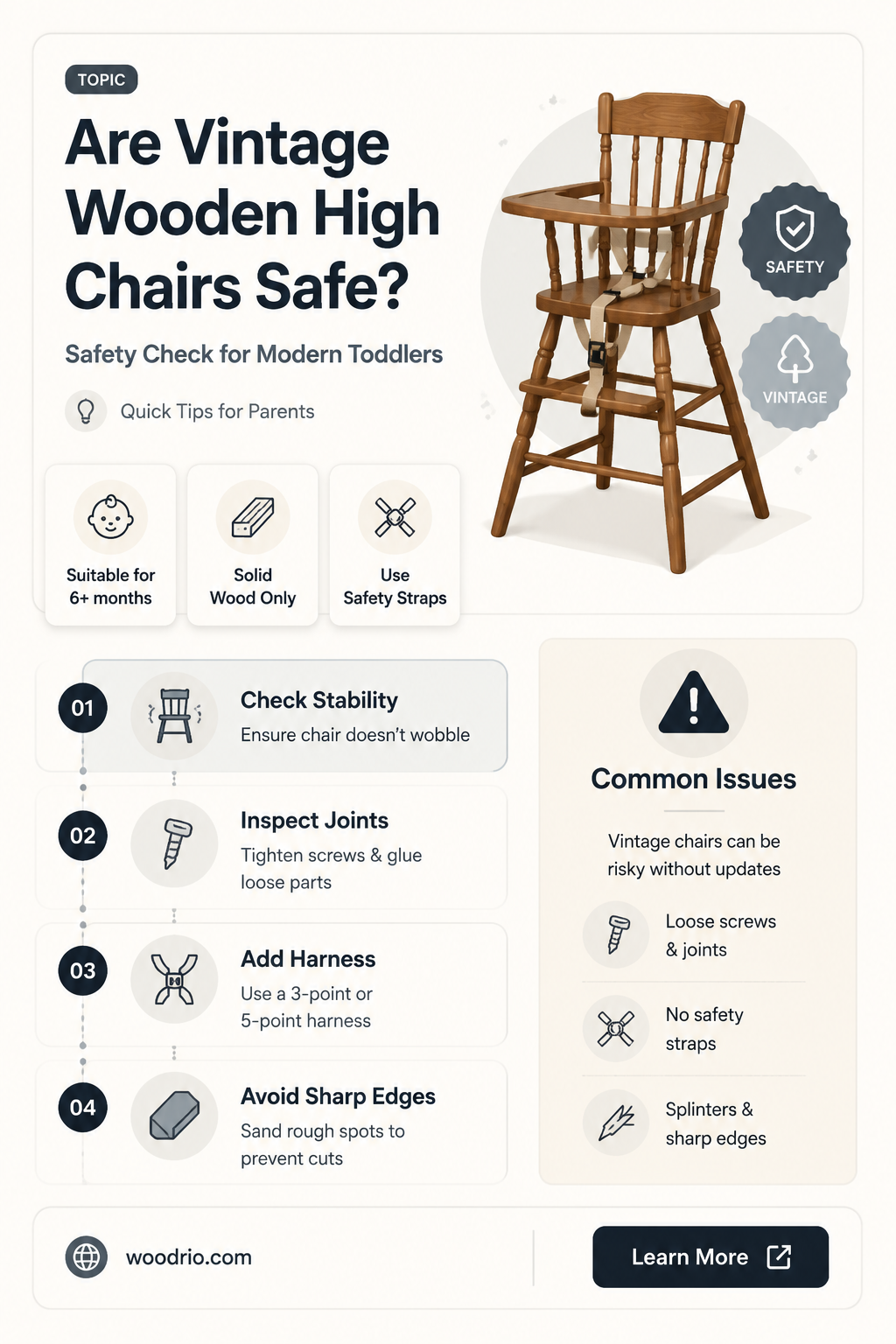 are old wooden high chairs safe