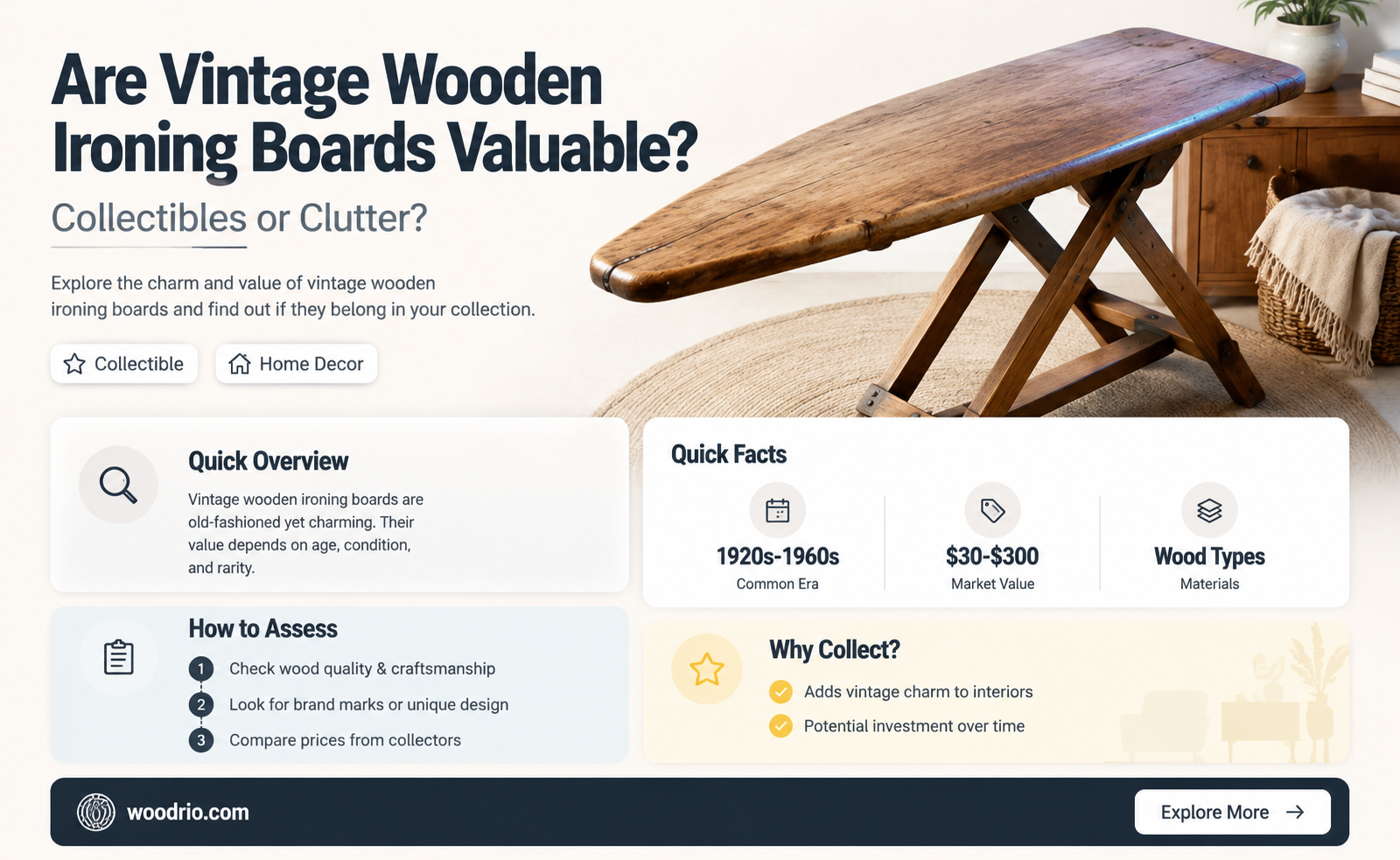 are old wooden ironing boards worth anything