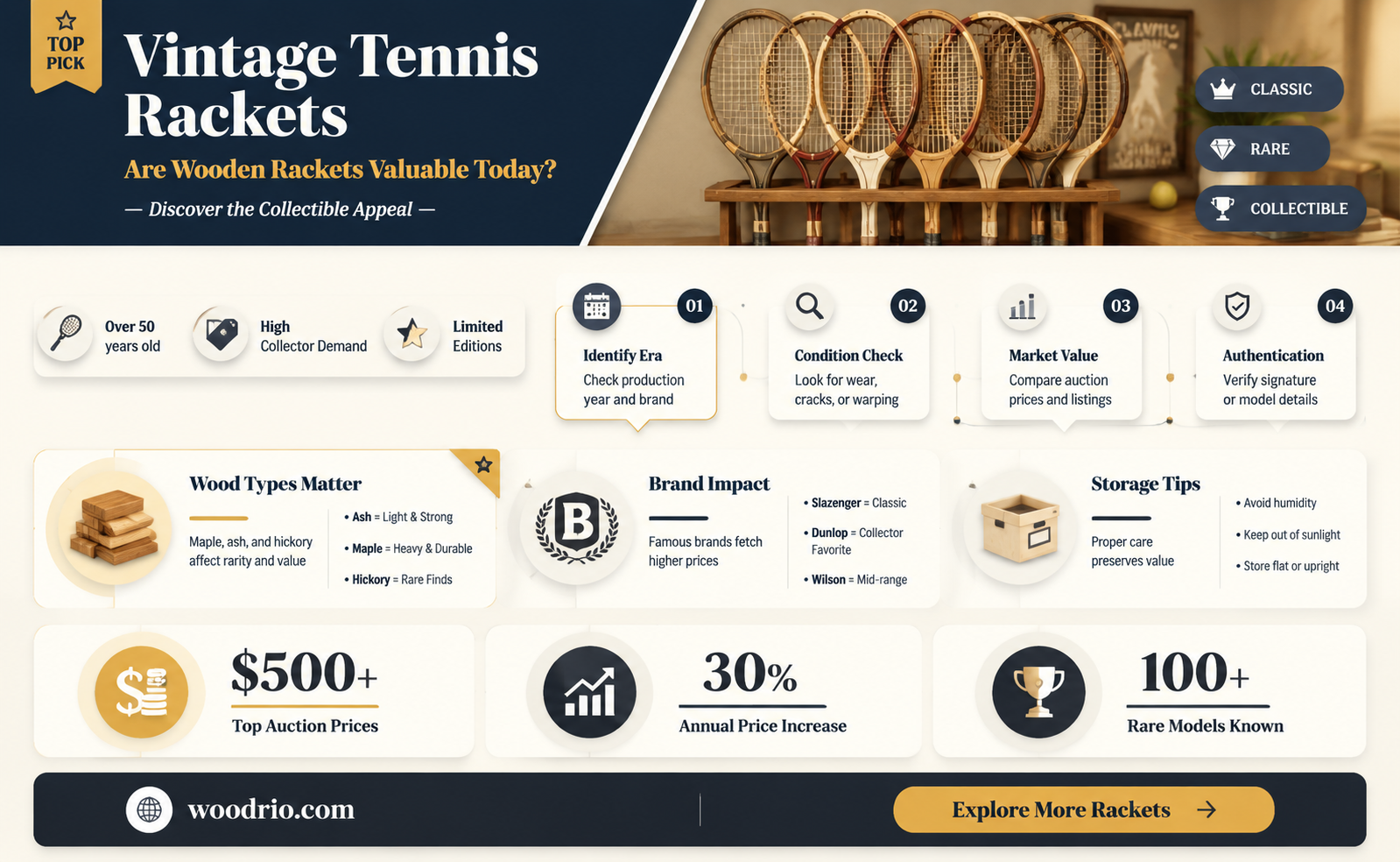 are old wooden tennis rackets worth anything