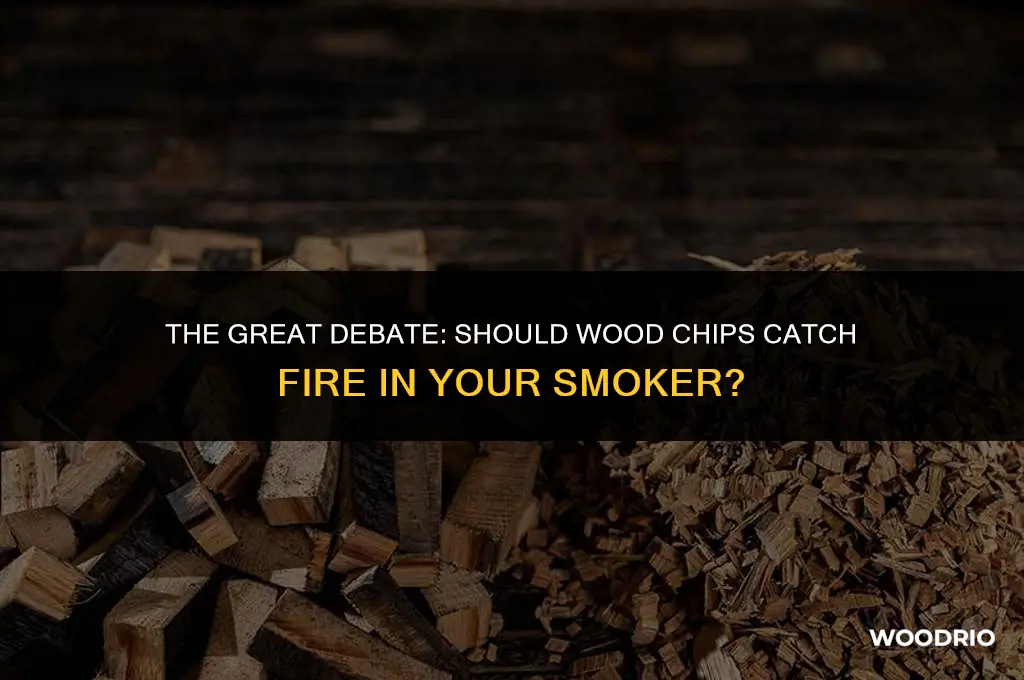 are wood chips supposed to burn in a smoker