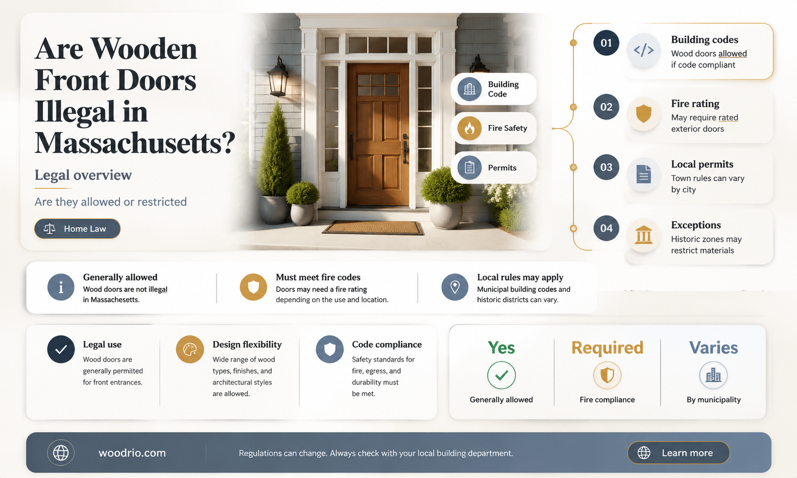are wooden front doors illegal in massachusetts