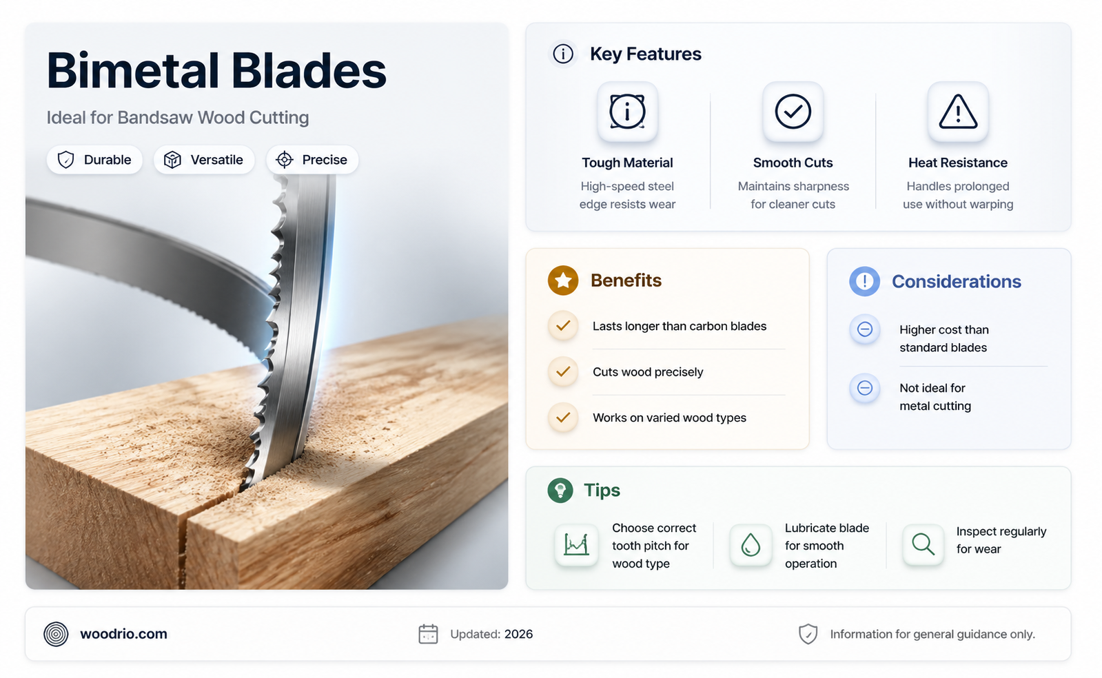are bimetal blades ok for cutting wood on bandsaw