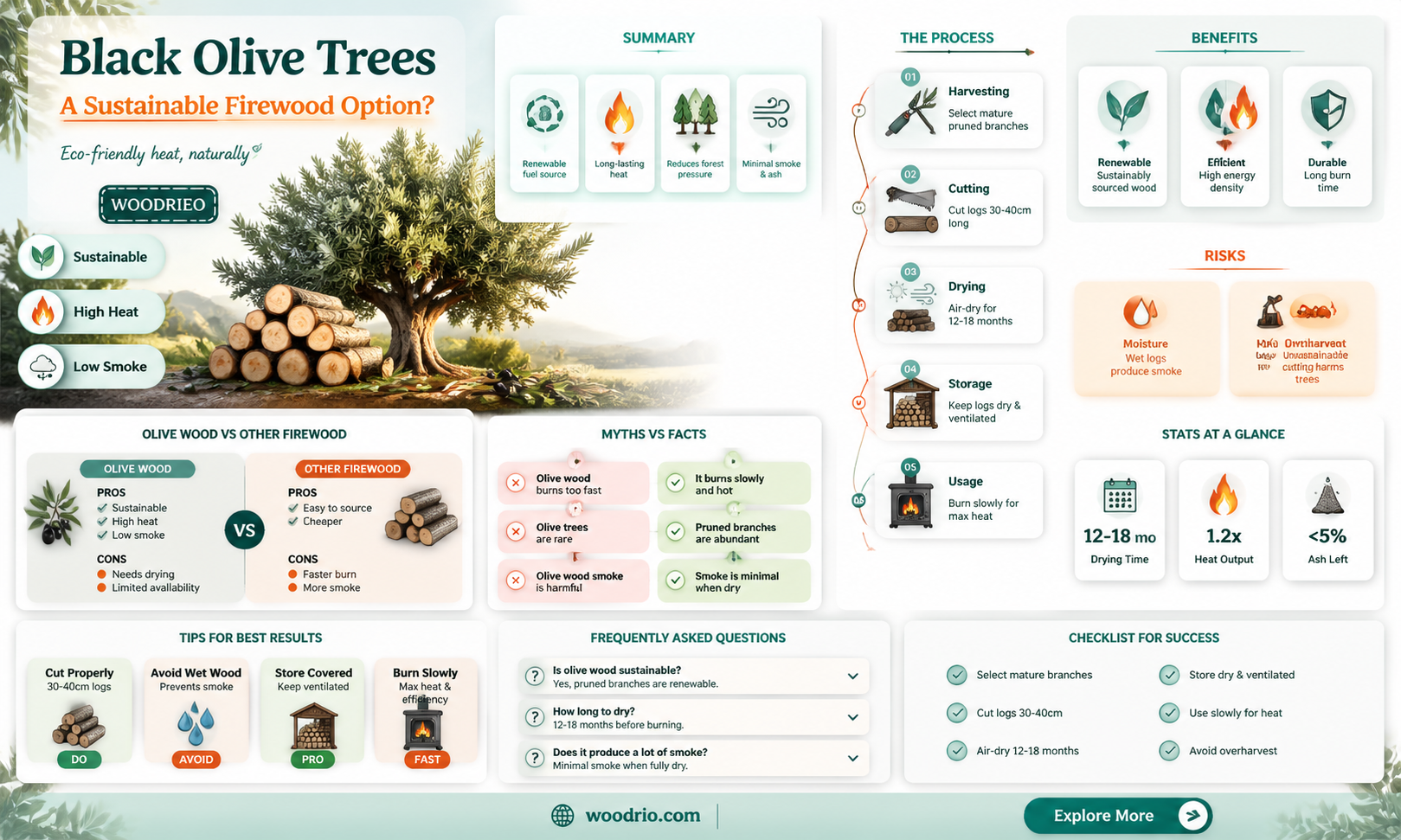 are black olive trees good for fire wood