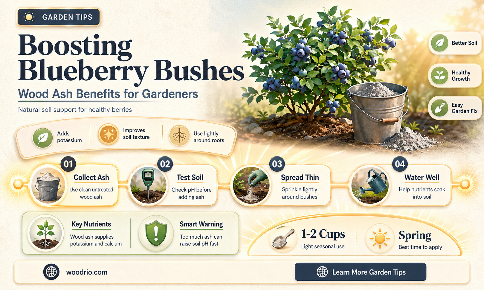 are wood ashes good for blueberry bushes