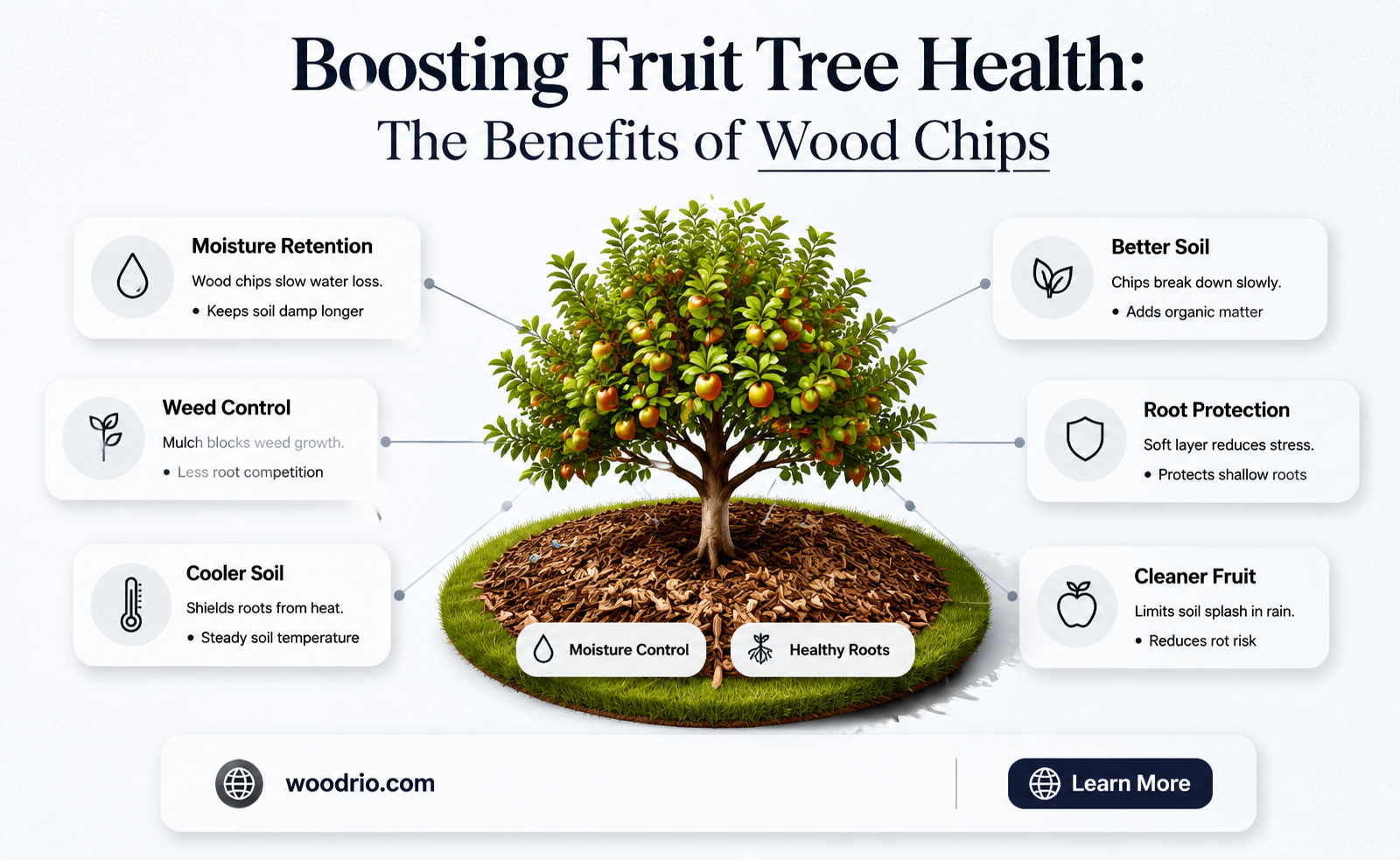 are wood chips good for fruit trees