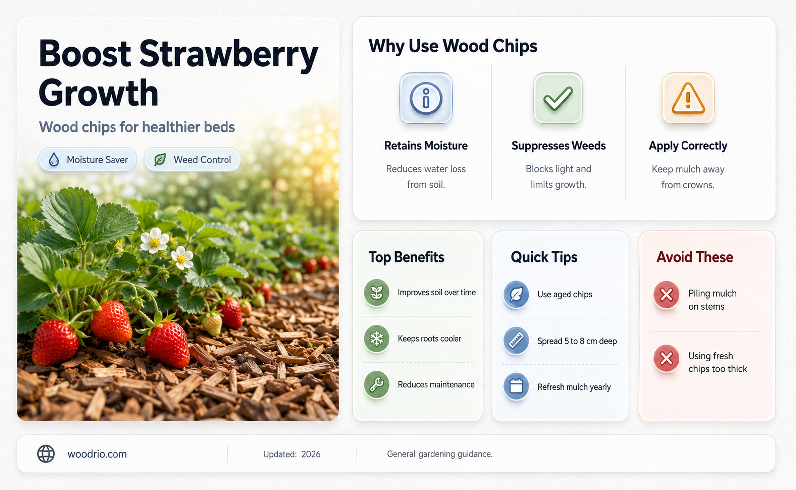 are wood chips good for strawberries