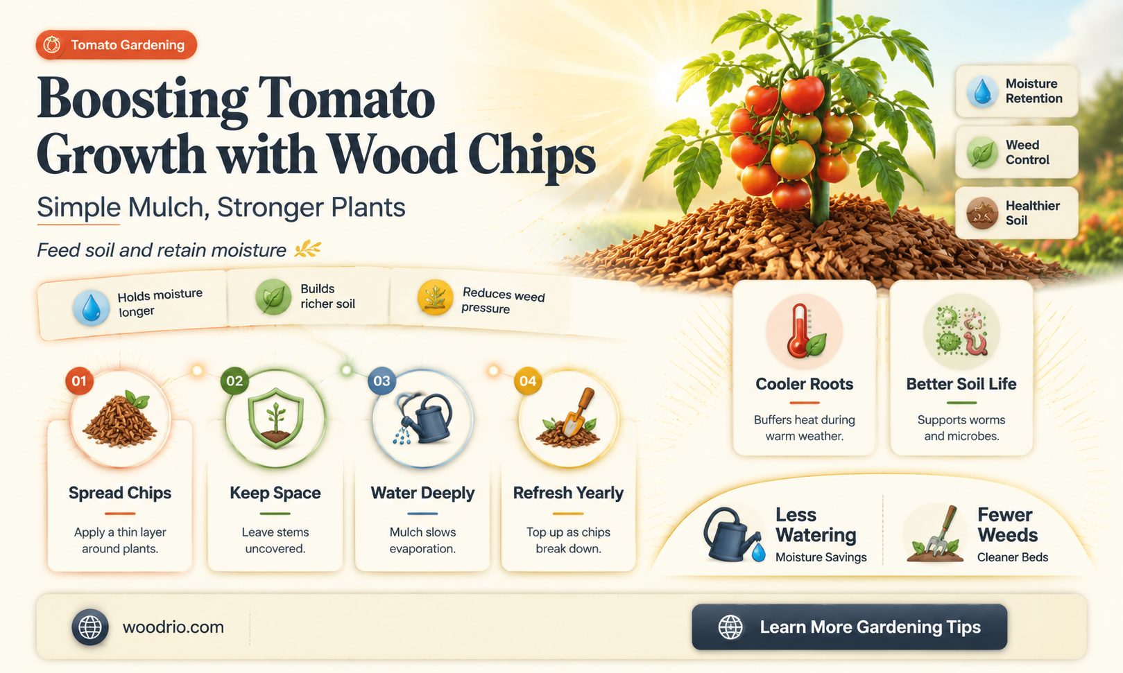 are wood chips good for tomato plants