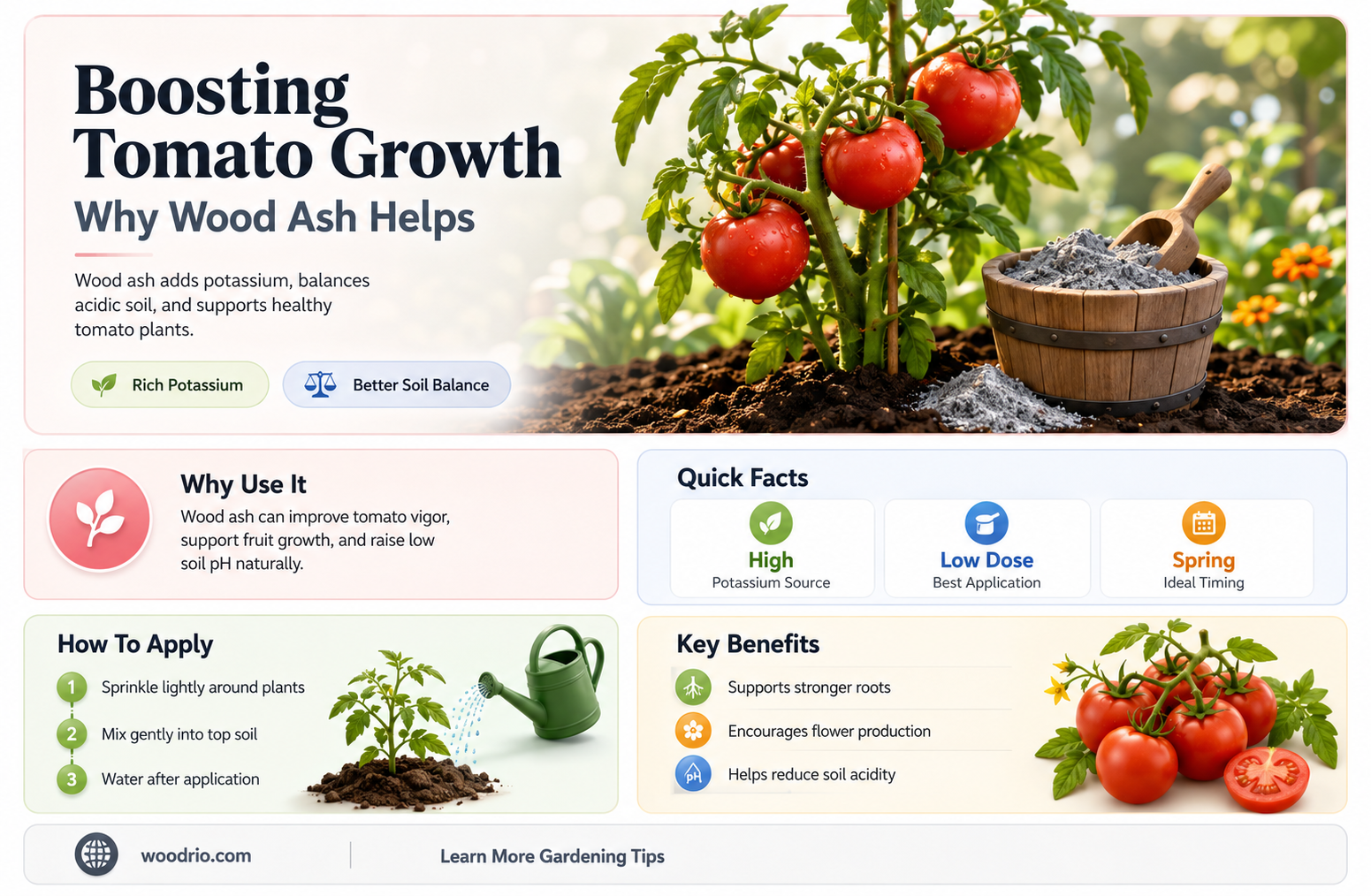 are wood ashes good for tomatoes