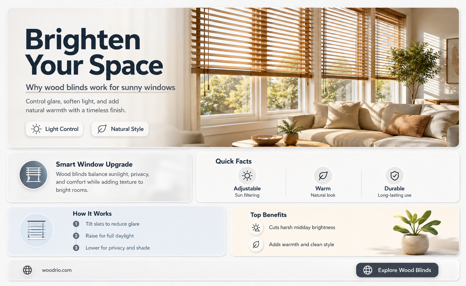 are wood blinds good for a sunny window