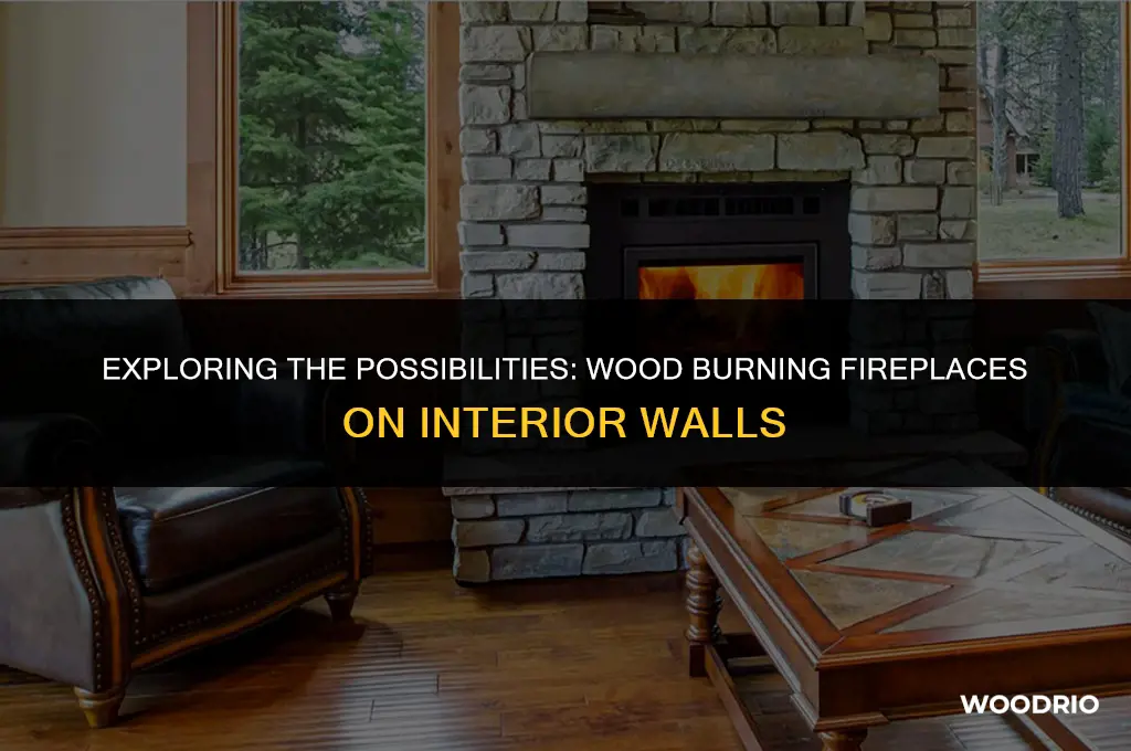 can a wood burning fireplace be on an interior wall