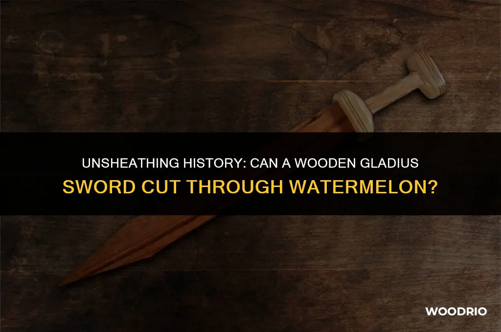 can a wooden gladius sword cut through watermrlon