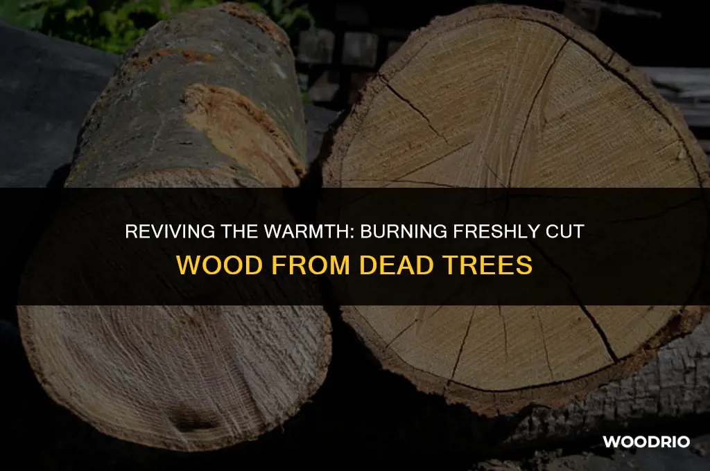 can fresh cut wood from a dead tree be burned