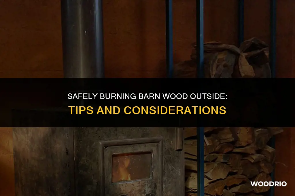 can i burn barn wood outisde