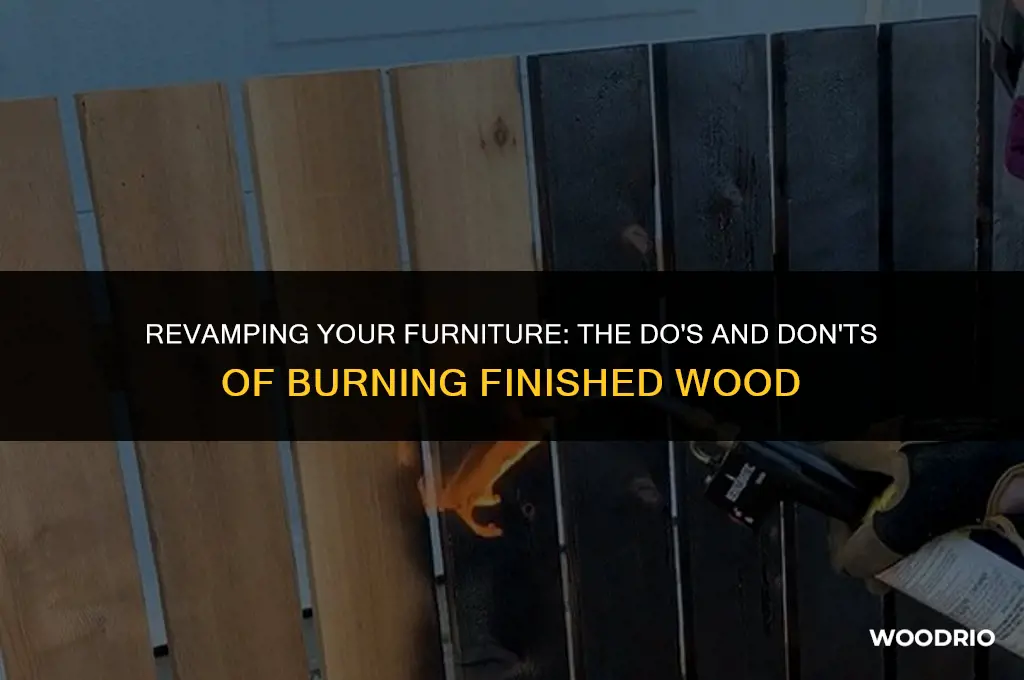 can i burn finished furniture wood