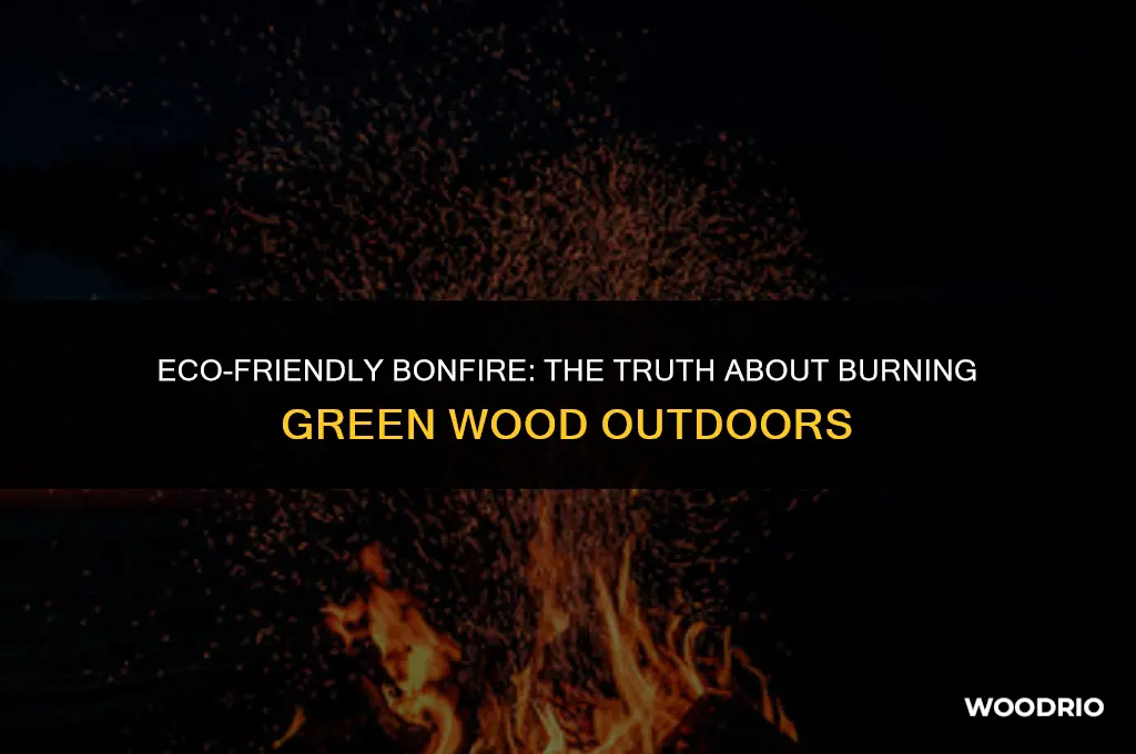 can i burn green wood outside