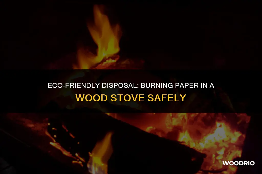 can i burn paper in a wood burning stove