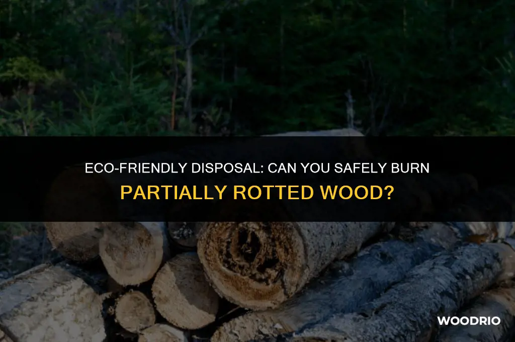 can i burn partially rotted wood