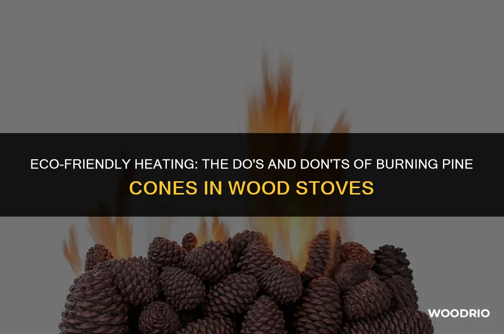 can i burn pine cones in a wood stove