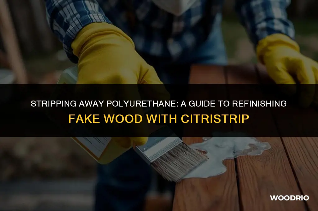 can i remove poly from fake wood with citristrip