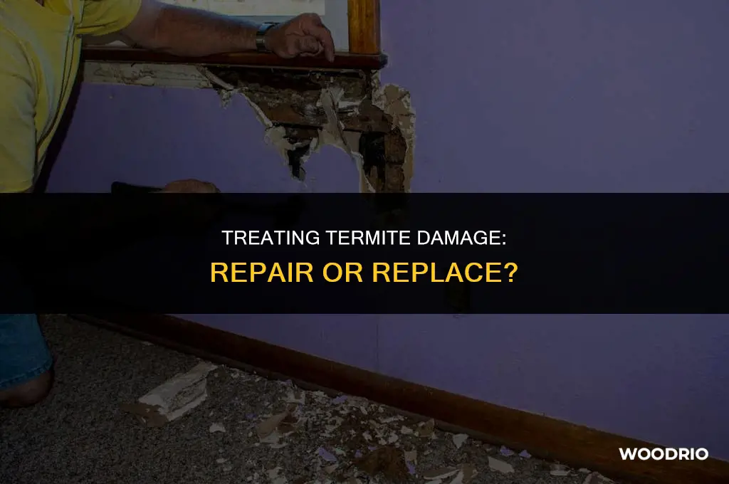 can termite damaged wood be treated or be removed