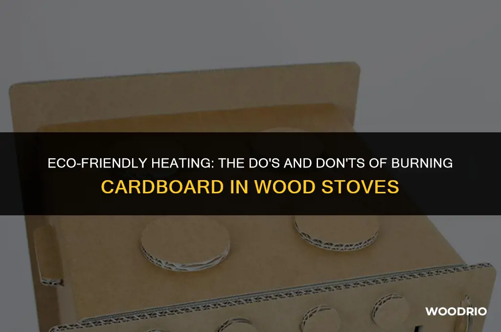 can you burn cardboard in a wood stove