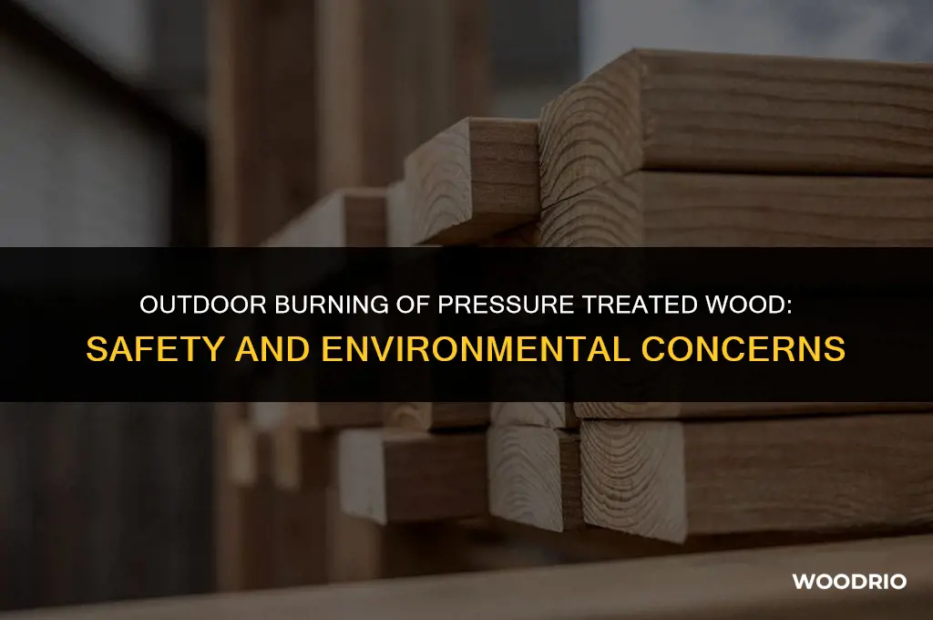 can you burn pressure treated wood outside