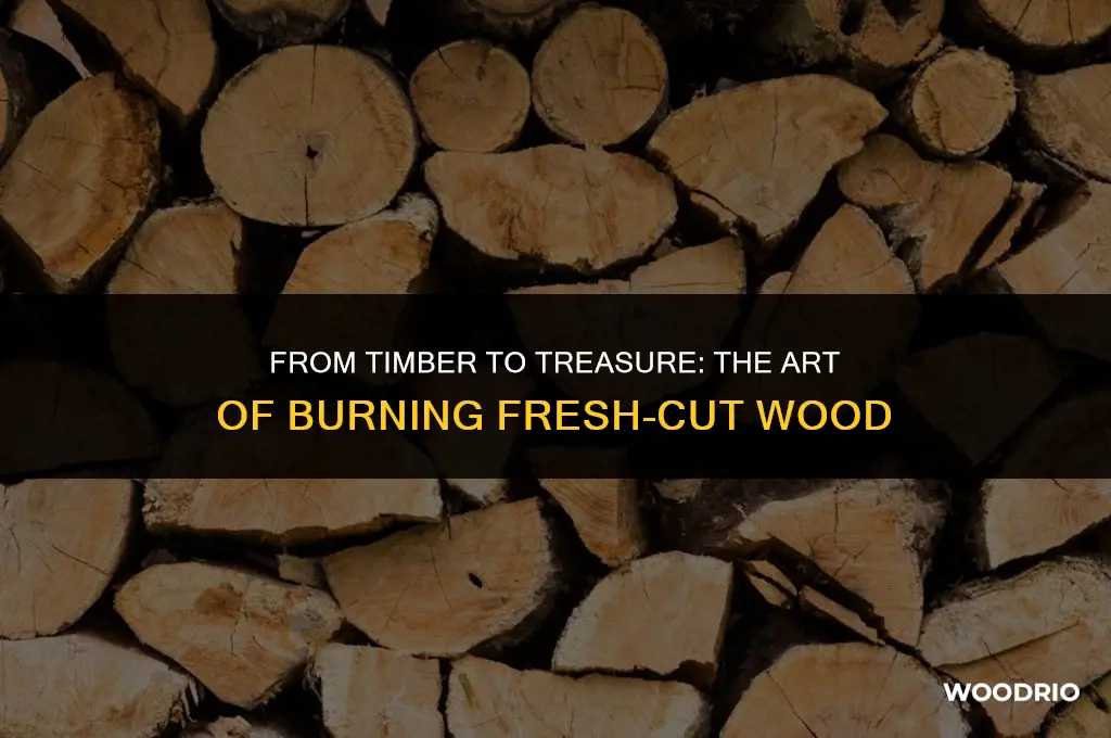 can you butn fresh cut wood