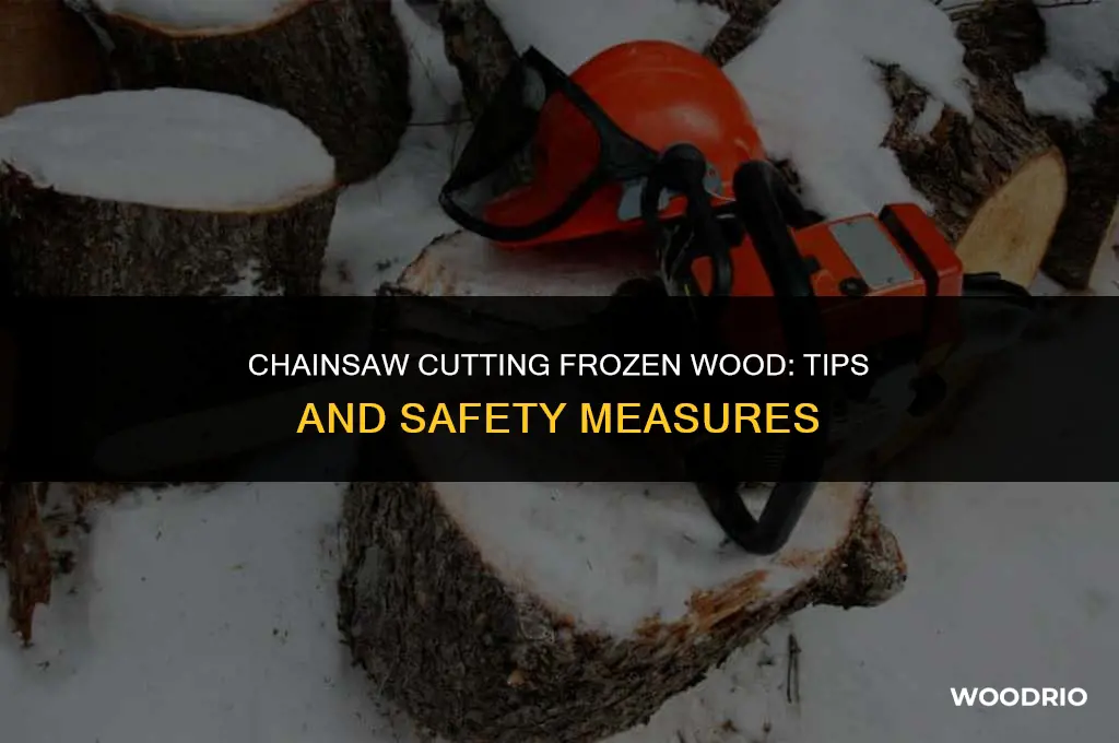can you cut frozen wood with a chainsaw