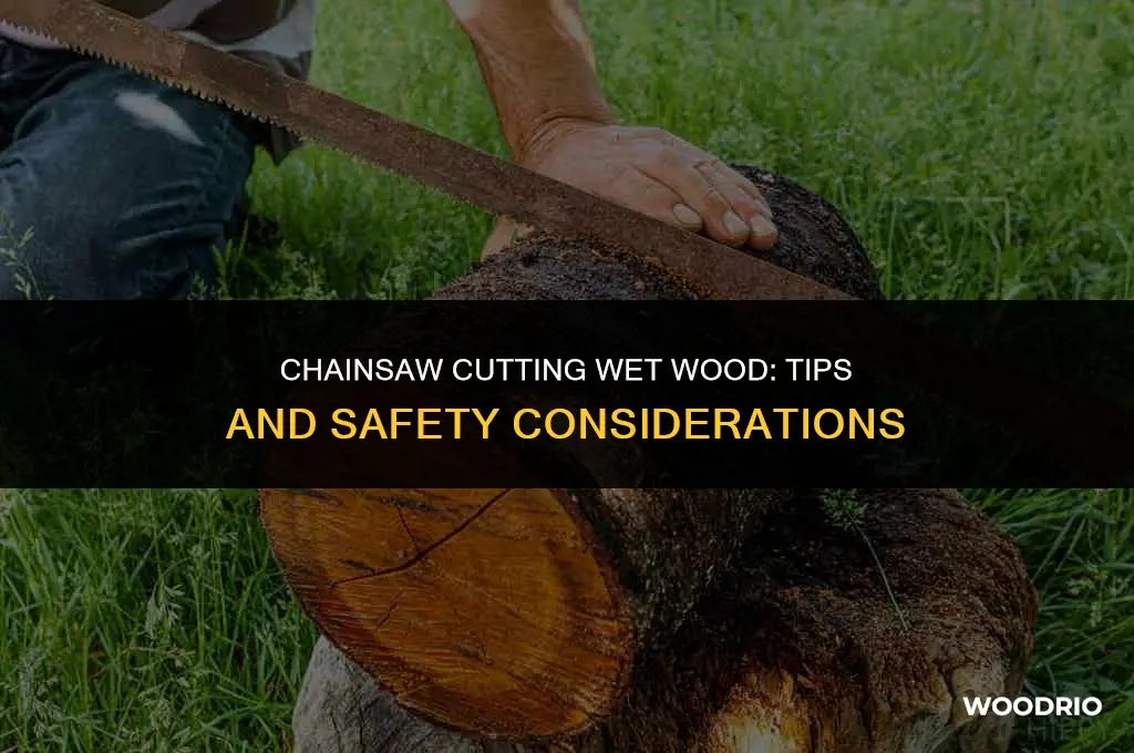 can you cut wet wood with a chainsaw