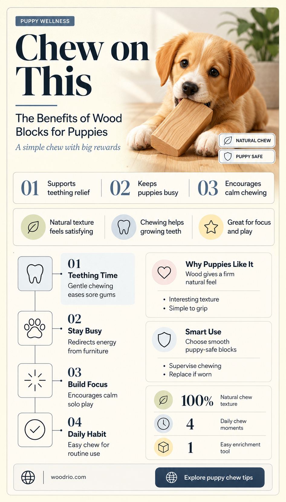 are wood blocks good for puppies to chew