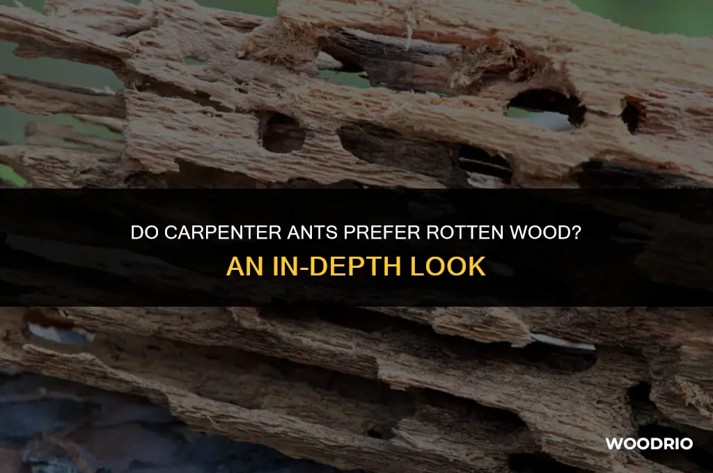 do carpenter ants like rotten wood